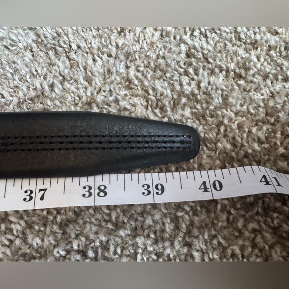 Brooks Brothers 346 Mens Black Pebble Leather Dress Belt Made in Italy - Picture 12 of 13